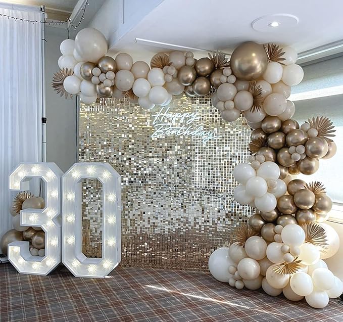 COKAOBE Light Gold Shimmer Wall Backdrop, Photo Backdrops
