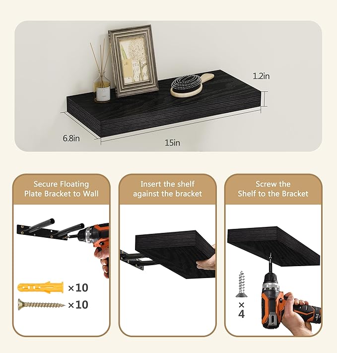 Vervida® Floating Shelves for Wall, Floating Shelf for Living Room