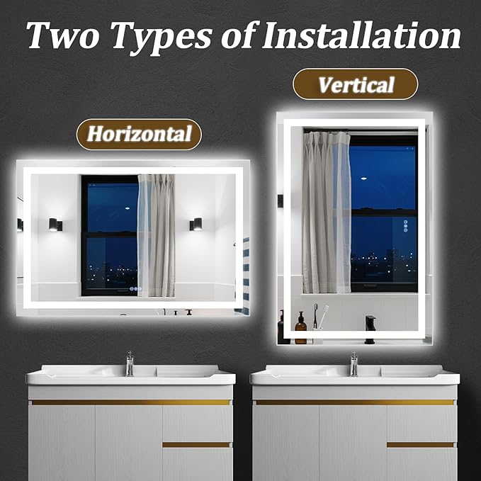 36"x24" Smart LED Bathroom Mirror