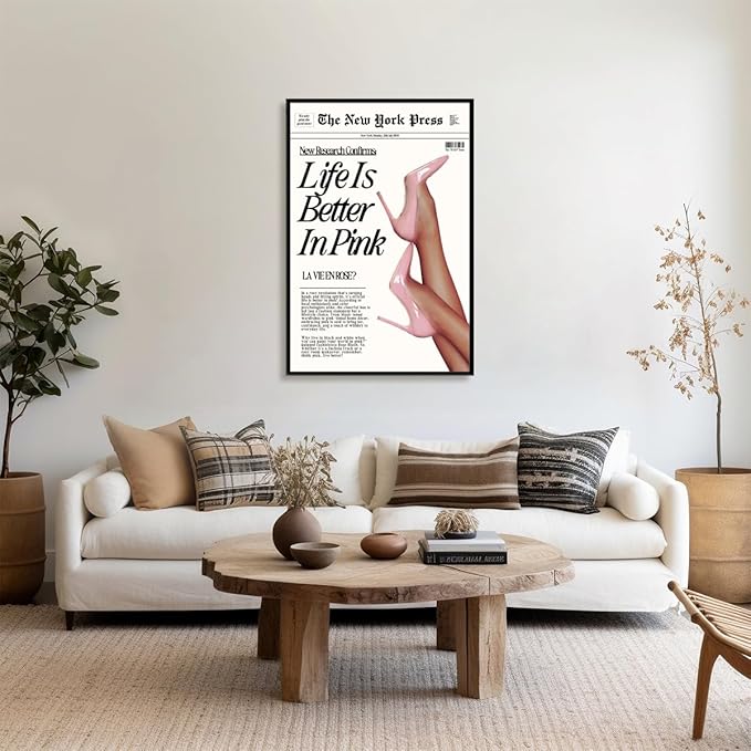 Trendy Baby Pink Poster 70s Canvas Prints The New York Press Wall Art Life Is