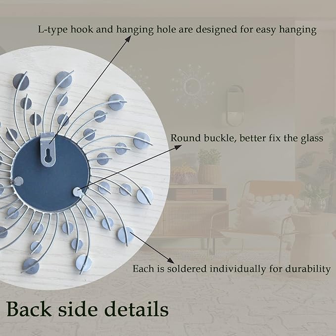 Mirror Wall Decor Metal Sun Mirror Home Decoration Wall Art Decorative Suitable