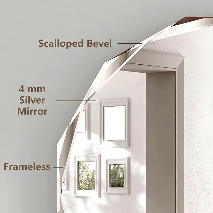 Bathroom Mirrors for Over Sink, Round Frameless Mirrors for Wall, 30x30 Inch