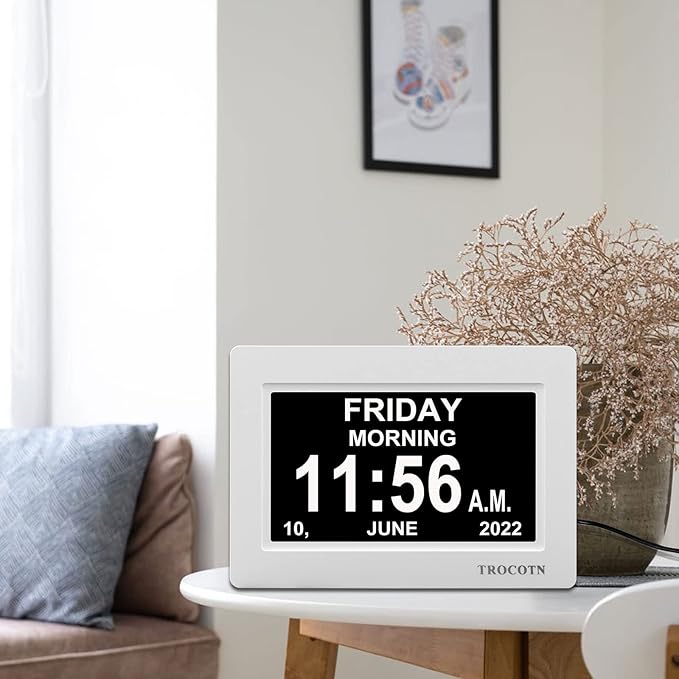 TROCOTN Dementia Clocks, Large Display Calendar Alarm Clock