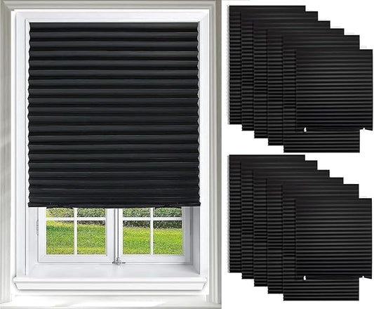 Changshade 12 Pack Temporary Shades, Pleated Paper Blinds