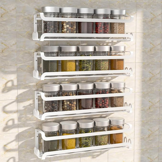 LUCYCAZ 4 Pack Wall Mounted Spice Rack