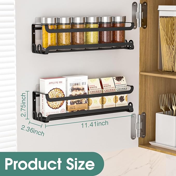 LUCYCAZ 4 Pack Wall Mounted Spice Rack