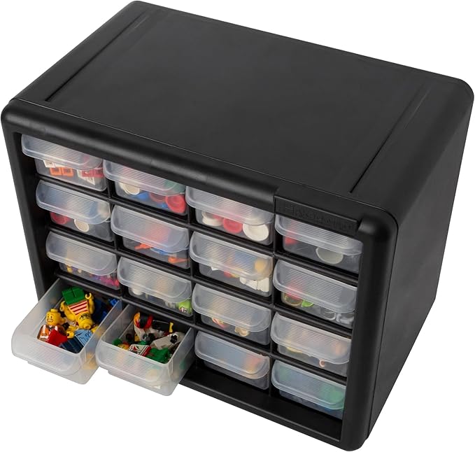 Akro-Mils 16-Drawer Plastic Storage Cabinet | 10-1/2 x 6-1/2 x 8-1/2 Inch |
