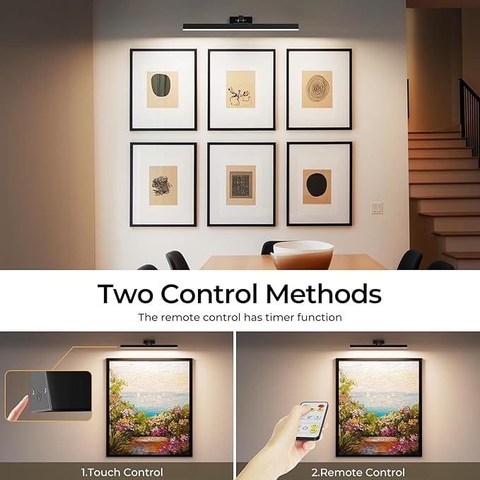 Afyuol Picture Lights for Wall, Battery Operated Picture Light 24in Gallery