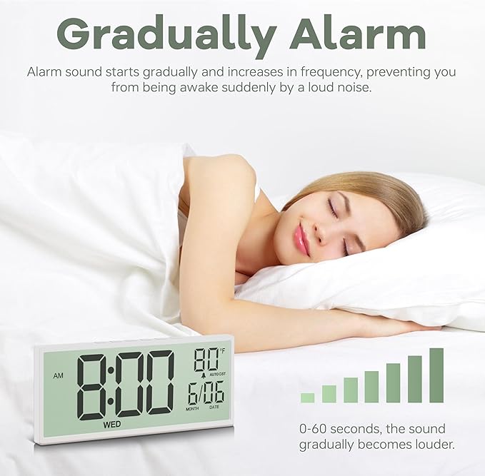 JALL 14.5" Large Digital Wall Clock Battery Operated