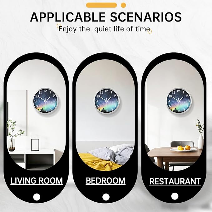Wall Clock Modern 12 Inch Battery Operated Wall Clocks