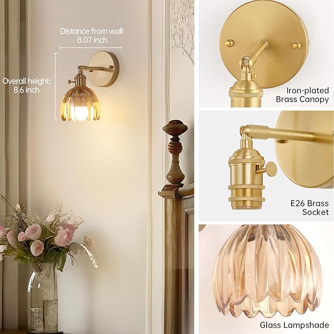 Shenmoyl Vintage Battery Operated Wall Sconce