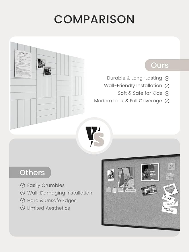 Bumusty Large Cork Board Alternative-48 x 36" Felt Bulletin Board Tiles