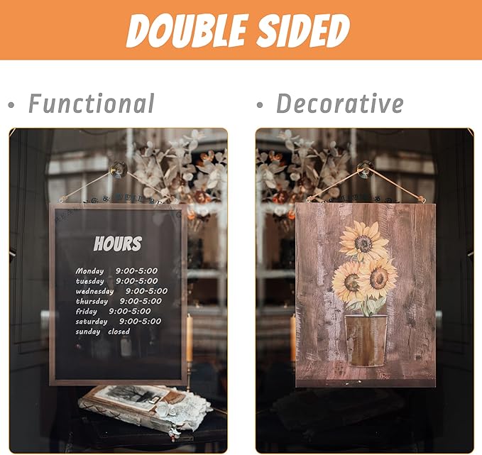 SELEAD 2-Pack Solid Wood Frame Chalkboard Signs