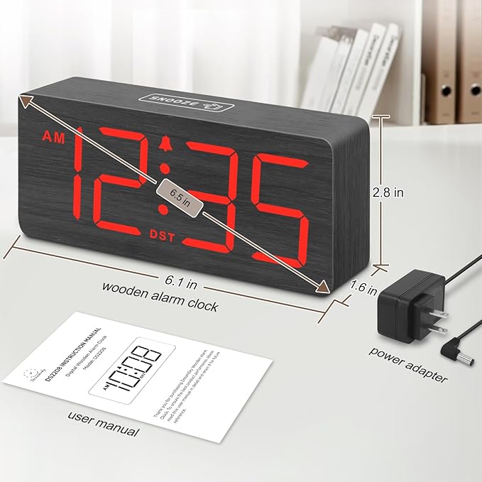 DreamSky Wooden Digital Alarm Clock