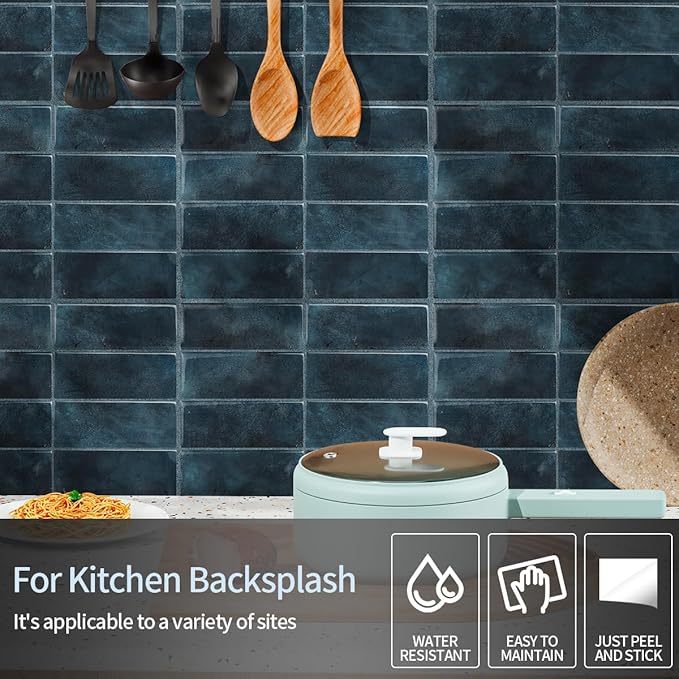 Peel and Stick Backsplash 3D Wall Tiles, Self-Adhesive, Oil Proof, Waterproof