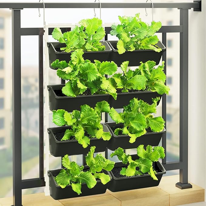 Vertical Garden Wall Planter, 4-Tier Stackable Wall Planter Indoor Outdoor