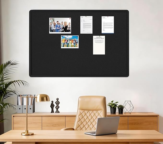 Large Bulletin Board, 48 X 36 inches Felt Board Notice Pin Board, Self-Adhesive