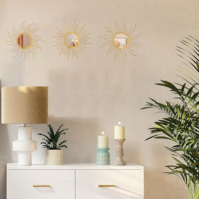 Mirror Decor Sunburst Mirrors Metal Sun Mirror Wall Decor Wall Mirror Home