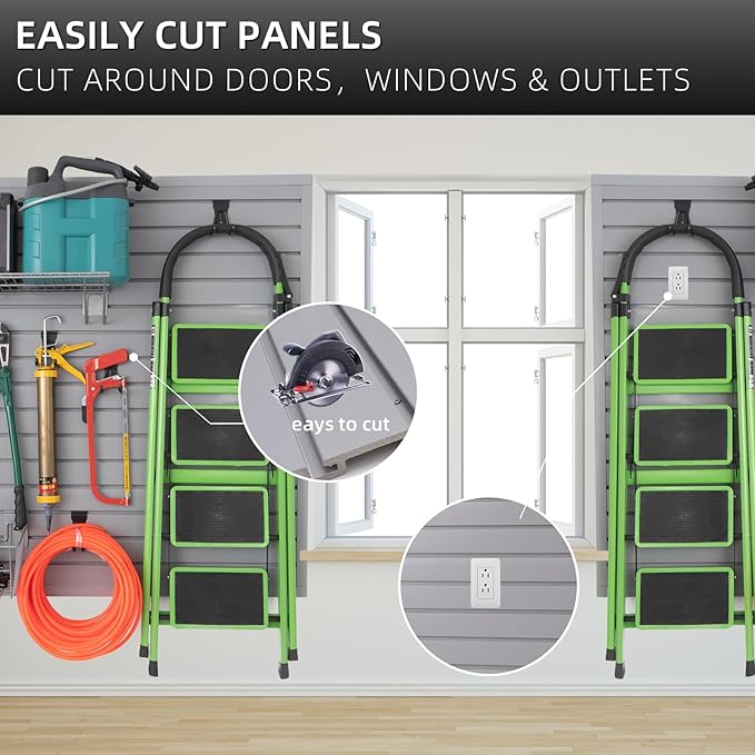Slatwall Panel Garage Slat Wall Storage Systems, PVC Slat Wall Paneling Garage