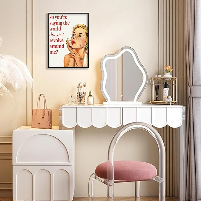 70s Pink Sexy Women Poster Funky Funny Quote Wall Art Retro Housewife Picture