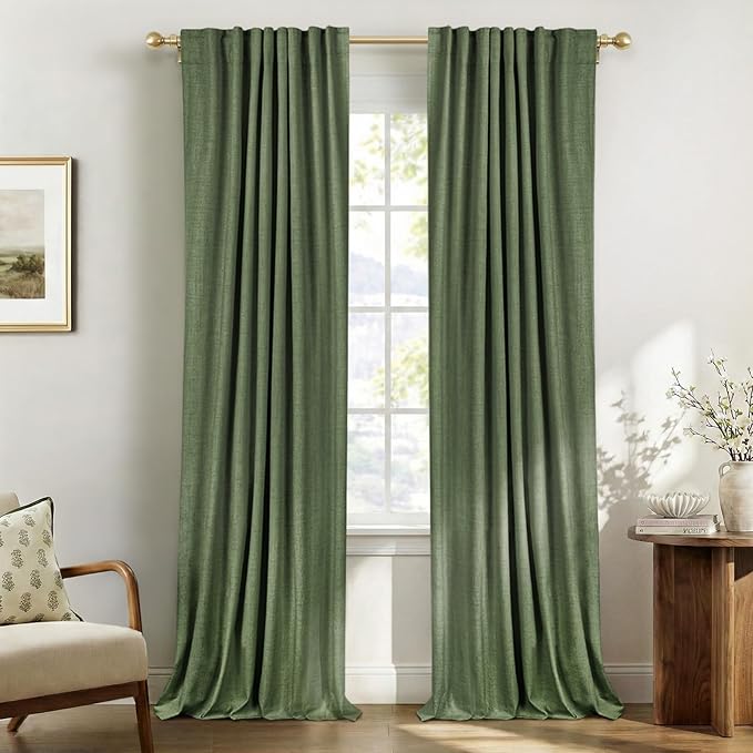 100% Blackout Shield Linen Blackout Curtains