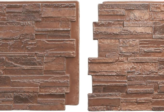 EverStone Cascade Faux Stone Panel, 48 5/8"W x 24 3/4"H x 1 1/4"D, York Town