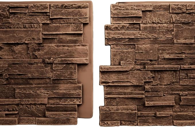 EverStone Cascade Faux Stone Panel, 48 5/8"W x 24 3/4"H x 1 1/4"D, Arizona Color