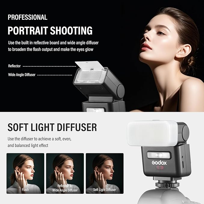 Godox IT32 TTL Camera Flash for Nikon with X5N Trigger & Diffuser kit,Magnetic Hotshoe & Trigger 2-in-1,2.4G Wireless,HSS 1/8000s,GN18,LED Modeling Lamp,Colorful Touch Screen,Rotatable Flash Head