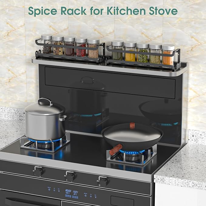 LUCYCAZ 2 Pack Wall Mounted Spice Rack