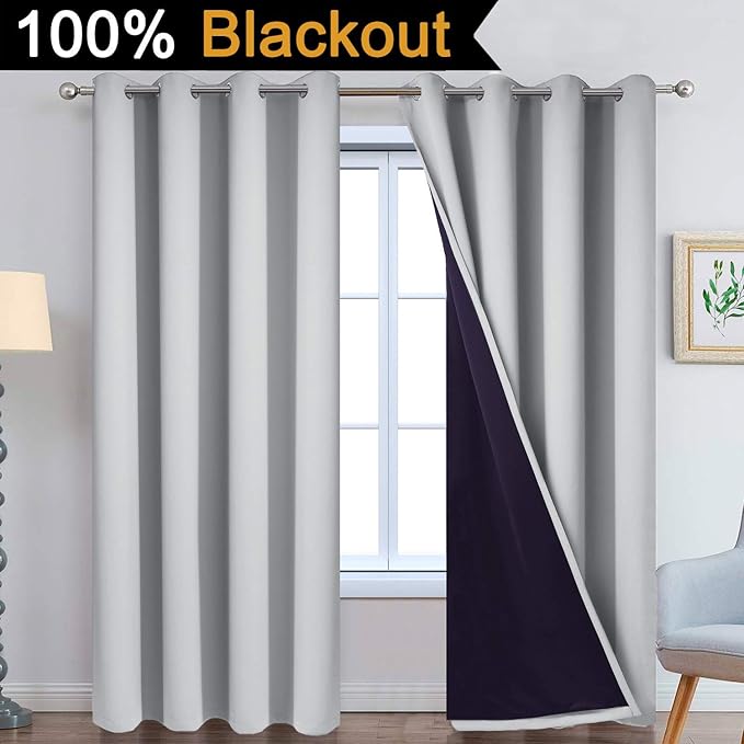 Yakamok 84 Inch Long 100% Blackout Curtains