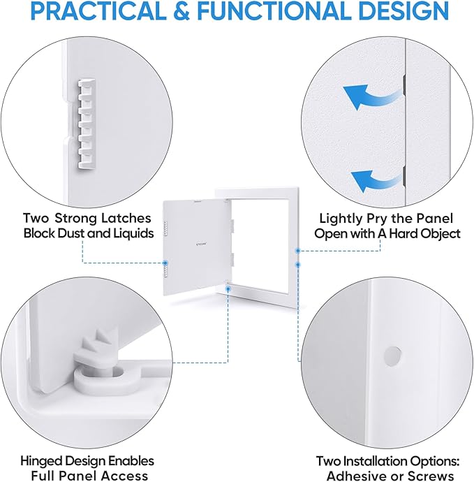 TICONN Access Panel for Drywall, 14 x 14 Inch ABS Plastic Wall Hole Cover