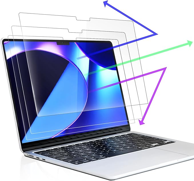 Peslv 3-Pack Anti Blue Light Screen Protector for MacBook Pro 16 Inch(2021-2025, M1, M2, M3, M4), 16.2" Mac Laptop Glare Filter Uv Blocker Shield Cover Eye Protection Film