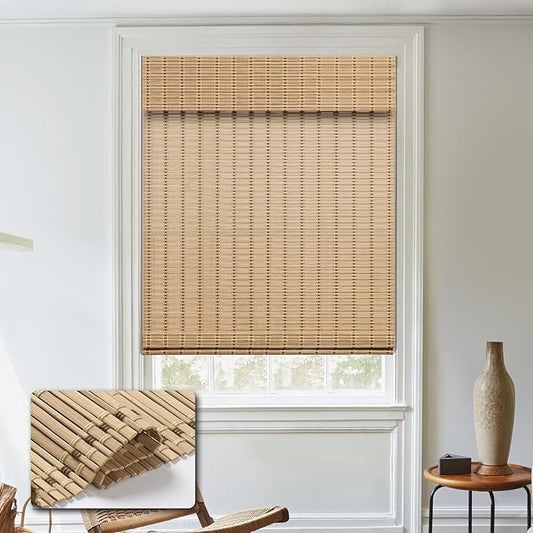 Cordless Bamboo Roman Shades, Light Filtering Bamboo Blinds Shades