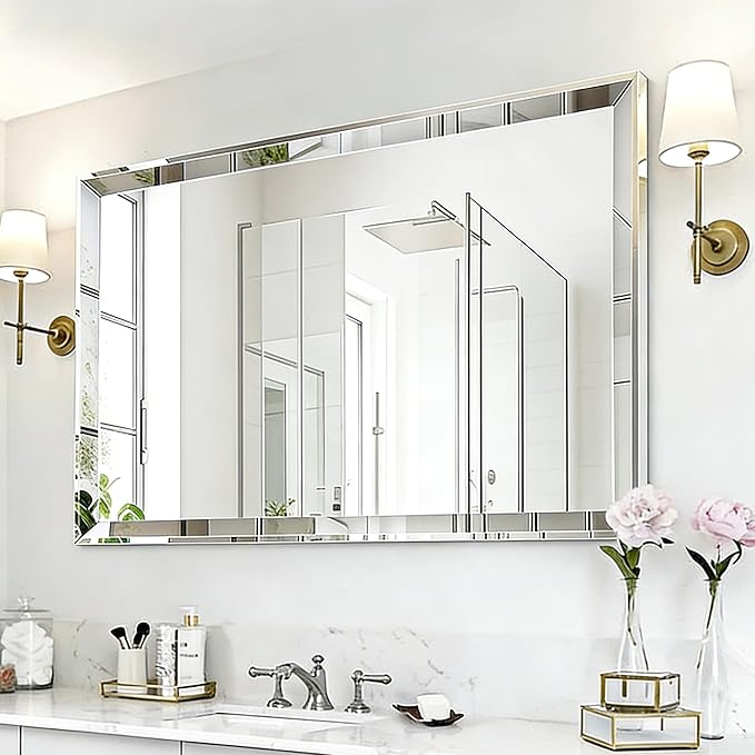 Chende 33"x49" Angled Retangular Decorative Wall Mirror