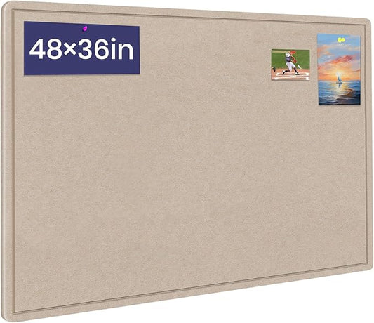 Large Bulletin Board, 48 X 36 inches Felt Board Notice Pin Board, Self-Adhesive
