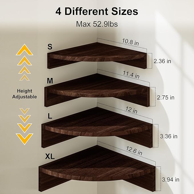Alsonerbay Corner Shelf Wall Mount, Floating Shelves