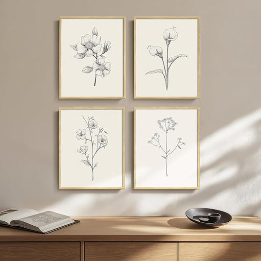 Framed Botanical Wall Art for Bathroom