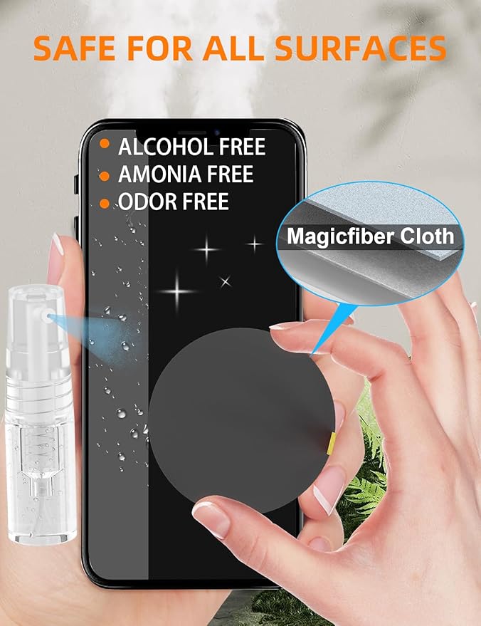 Tounee Keyboard Cleaner Kit, Electronics Cleaning Kit with Retractable Big Brush, Portable, 20 in 1 Multi-Tool Kit for Phones, Tablet, Computer, PC Monitor,TV Camera Lens with 2.5ml Mist Spray (Black)