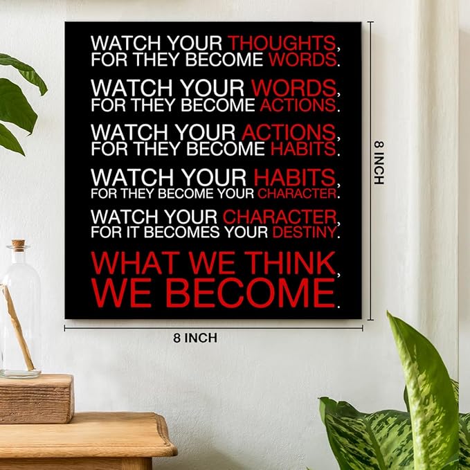 Watch Your Thoughts Motivational Classroom Posters, Inspirational Wall Decor