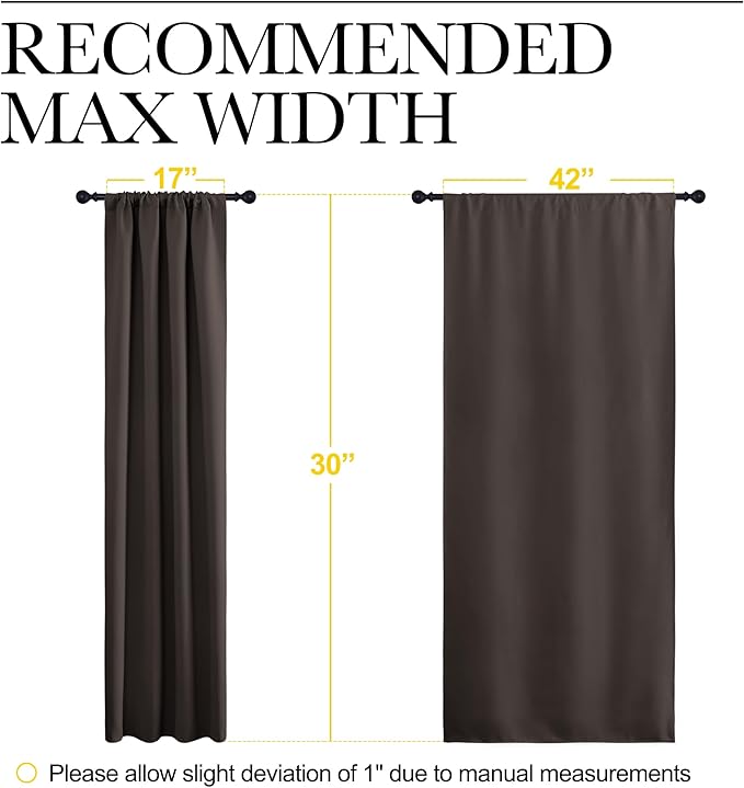 NICETOWN 2 Panels Blackout Curtains, Rod Pocket Thermal Insulated Drapes