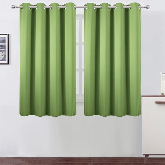 LEMOMO Blackout Curtains 52 x 45 inch/Light Green Curtains Set of 2