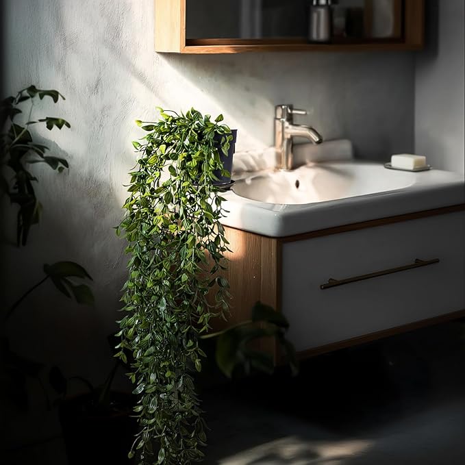 Artificial Hanging Plant 2 Pcs Faux Plant Ivy Vine Faux Eucalyptus Vines Fake