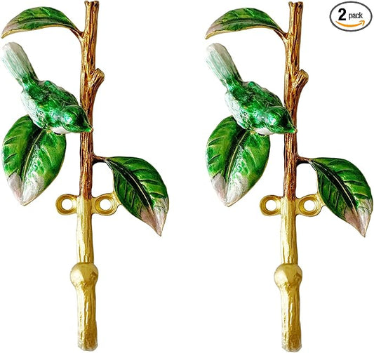 2 Pack Decorative Wall Hooks, Vintage Bird Shaped Metal Wall Hook