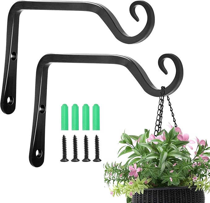 Jardim 2 Pack 6 Inch Premium Decorative Metal Iron Wall Hook, Indoor Outdoor