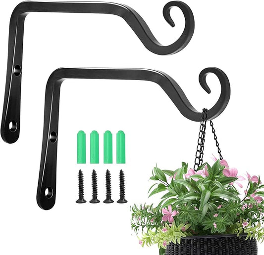 Jardim 2 Pack 6 Inch Premium Decorative Metal Iron Wall Hook, Indoor Outdoor