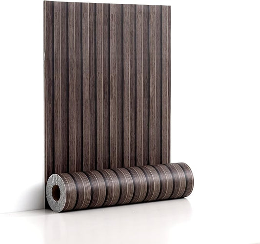 Peel and Stick PVC Slat Wall Panels, Wood Grain Self-Adhesive Soundproof