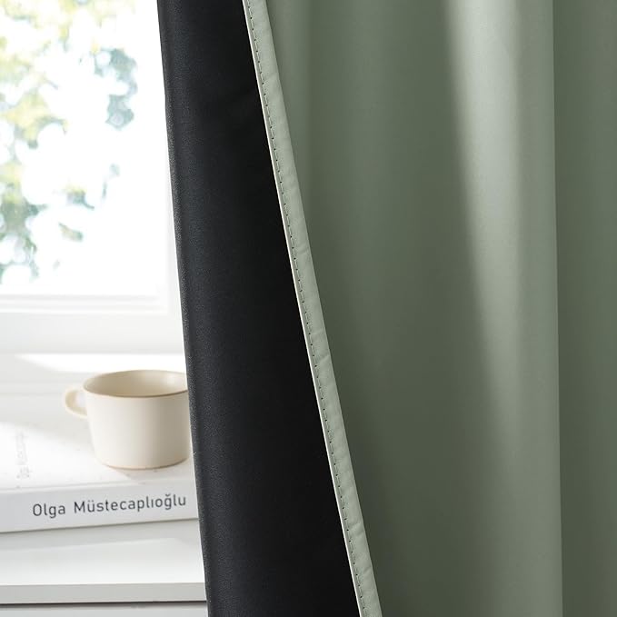 RYB HOME 100% Blackout Short Curtains