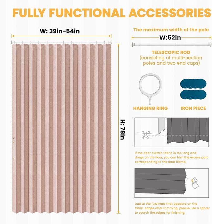 AJAZZ Blackout Accordion Door Curtain
