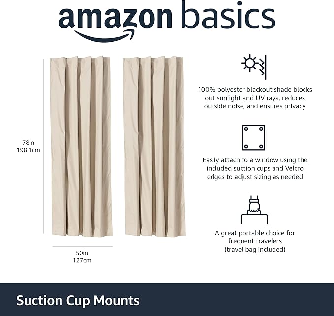 Amazon Basics Portable Blackout Curtain Shade