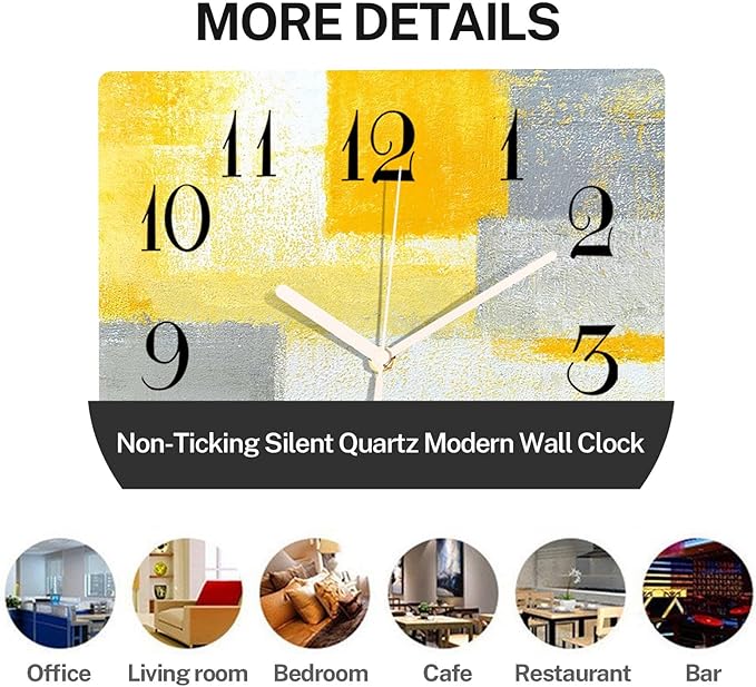 ArtSocket 12 Inch Silent Non-Ticking Wall Clock, Modern Vintage Style, Battery